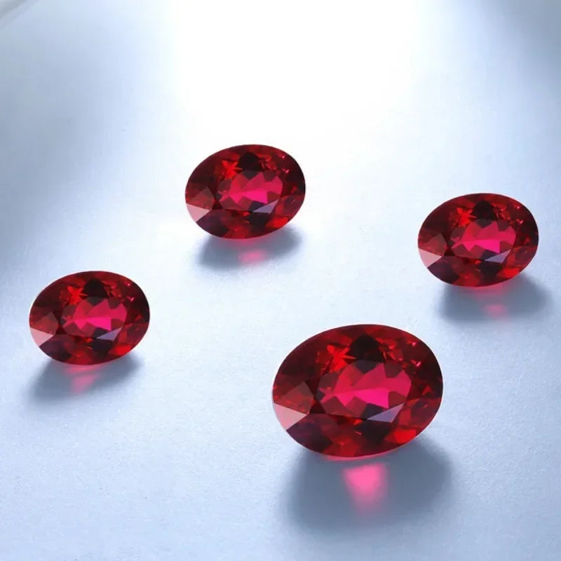 Loose Ruby. Oval Shape. 0.20 To 25.0 Carat. VVS1. Lab-Grown Ruby.