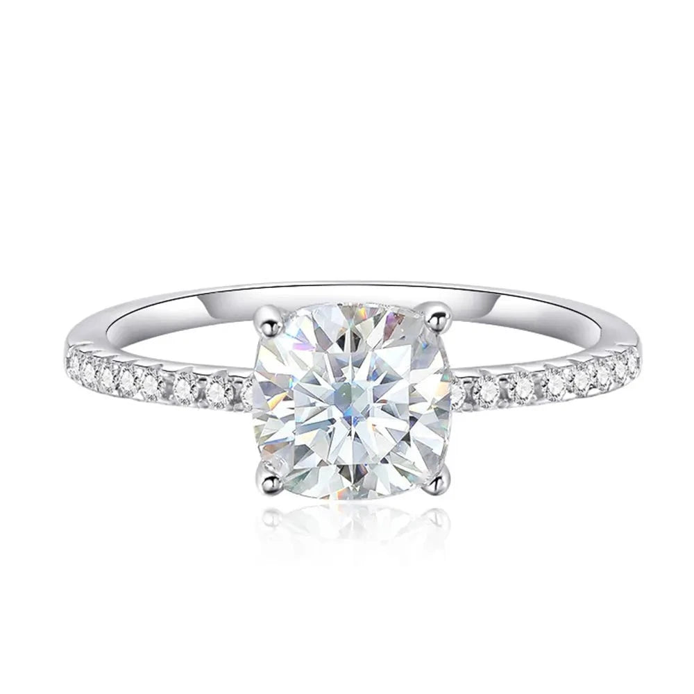 Cushion Moissanite Engagement Rings for Women. 1.0 To 3.0 Carat.