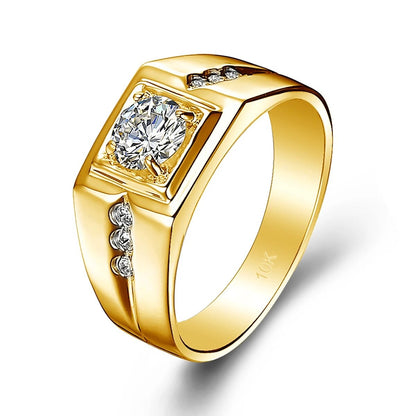 Luxury Moissanite Rings For Men. 0.50 Carat Genuine Moissanite.