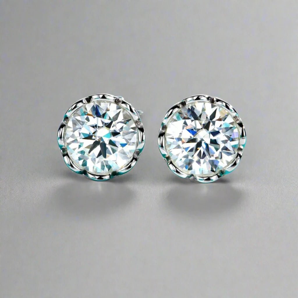 Elegant Moissanite Diamond Earrings - Total  Carat 2.0ct To 6.0ct.