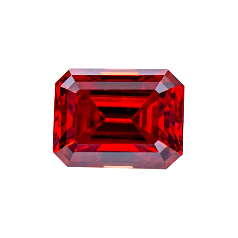 Buy Moissanite Gemstone. Garnet Color. Emerald Cut. 0.50 To 5.0 Carat.