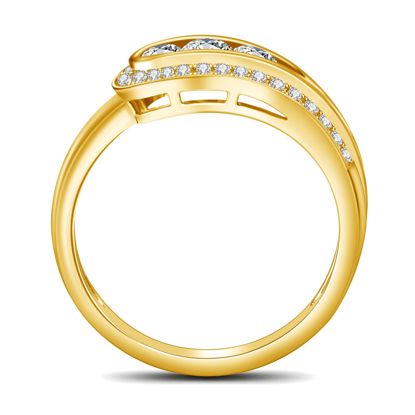 Elegant Moissanite Rings For Women. 18K Gold Plated Silver.