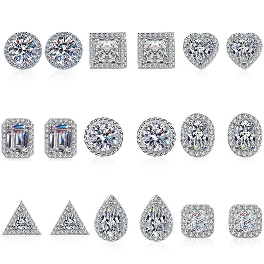 Moissanite Diamond Stud Earrings. D VVS1. Genuine Moissanite.