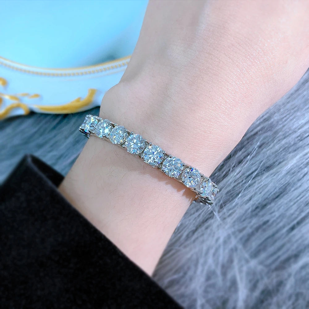 Moissanite Tennis Bracelets. 4mm - 5mm - 6.5mm. D VVS1. Genuine Moissanite.