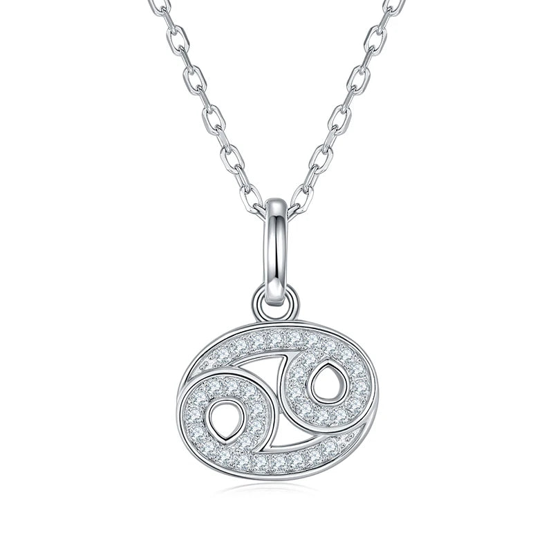 Elegant Zodiac Necklace with D Color VVS1 Moissanite Pendant
