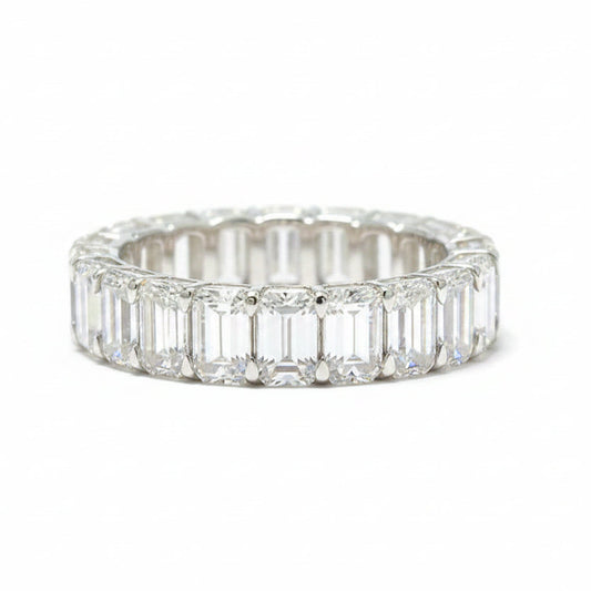 Moissanite Eternity Rings. Genuine 18K Gold. Total 6.30 Carat DVVS1.