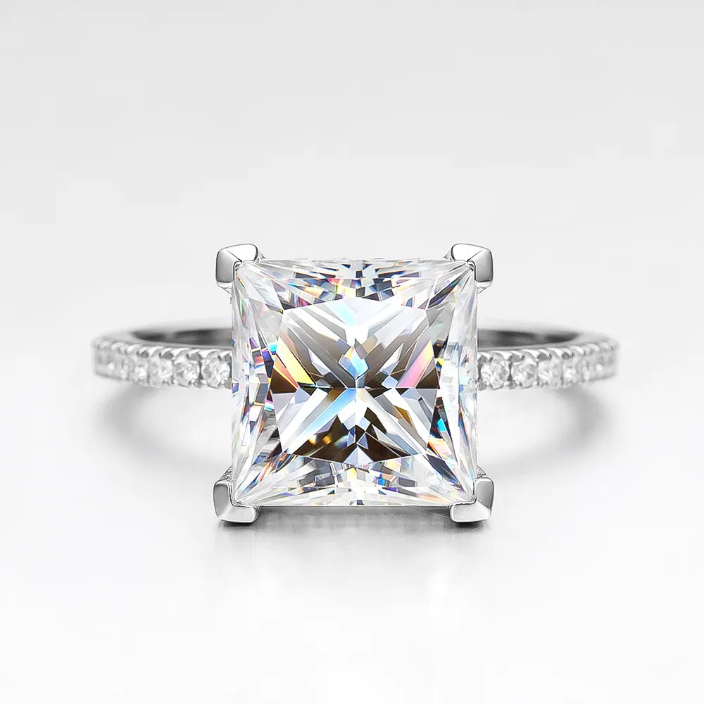 5 Carat Moissanite Diamond Princess Cut Rings for Women - Sparkling Luxury at Its Finest!