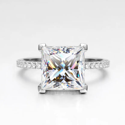 5 Carat Moissanite Diamond Princess Cut Rings for Women - Sparkling Luxury at Its Finest!
