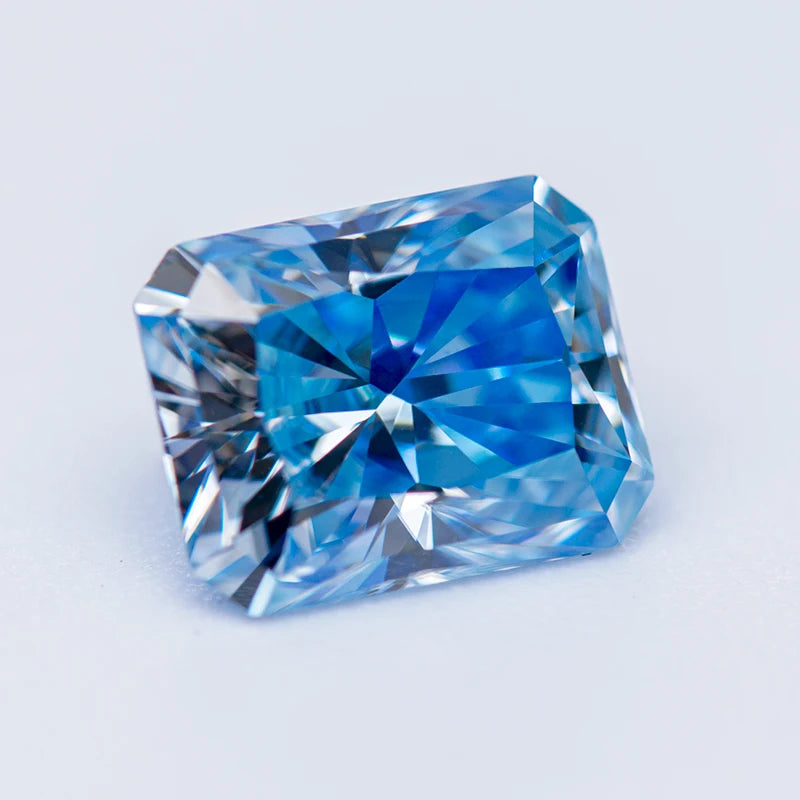 Loose Moissanite. Ice Blue Color. Radiant Cut. 0.50 To 5.0 Carat.