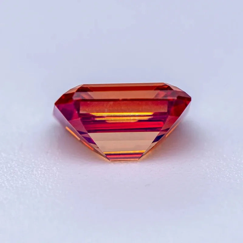 Buy Moissanite Gemstone. Garnet Color. Emerald Cut. 0.50 To 5.0 Carat.