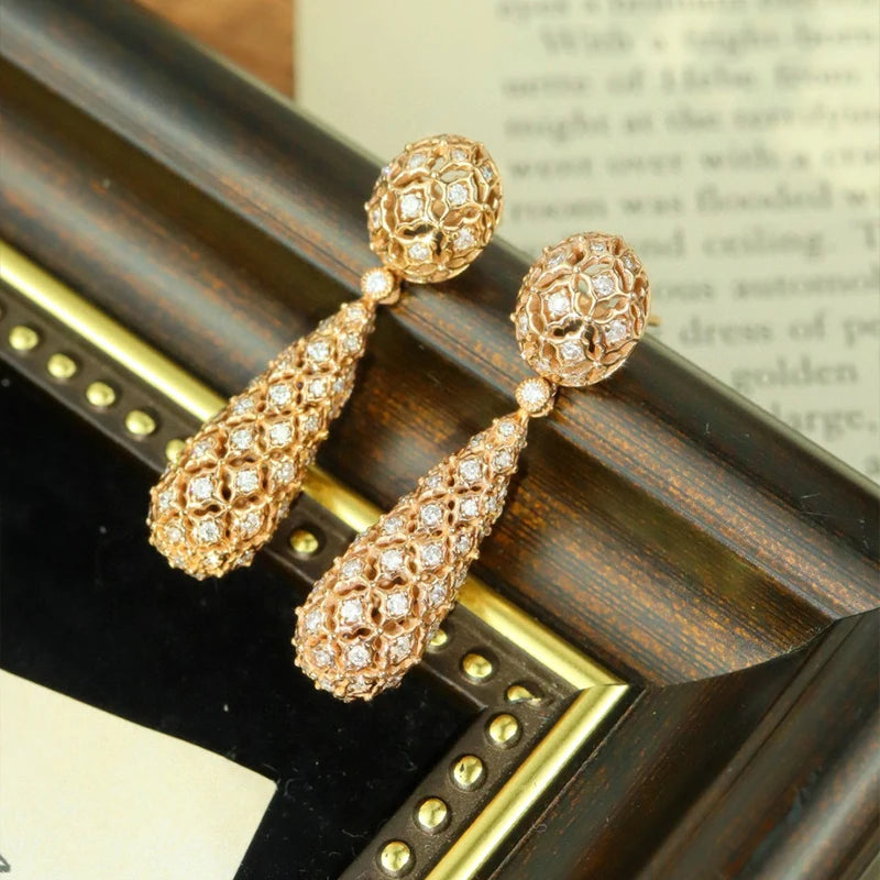 Buy Luxury 18K Rose Gold Natural Diamond Earrings. 1.60 Carat. VK. Diamonds Buy Luxury 18K Rose Gold Natural Diamond Earrings. 1.60 Carat. VK. Diamonds