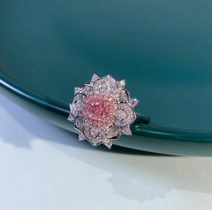1.0 Carat Fancy Light Brownish Pink Diamond Engagement Rings.