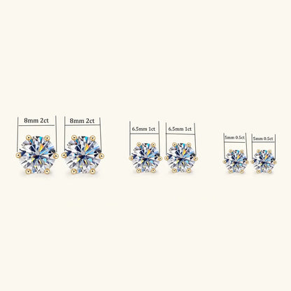 Shop Elegant Moissanite Diamond Earrings. 18K Gold Plated Silver.