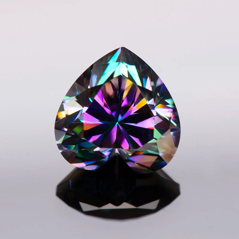 Loose Moissanite. Rainbow Color. Heart Cut. 1.0 To 4.0 Carat.