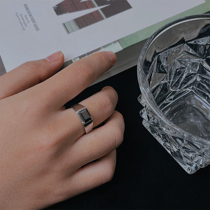 3.0 Carat Black Moissanite Ring For Men. Adjustable Ring
