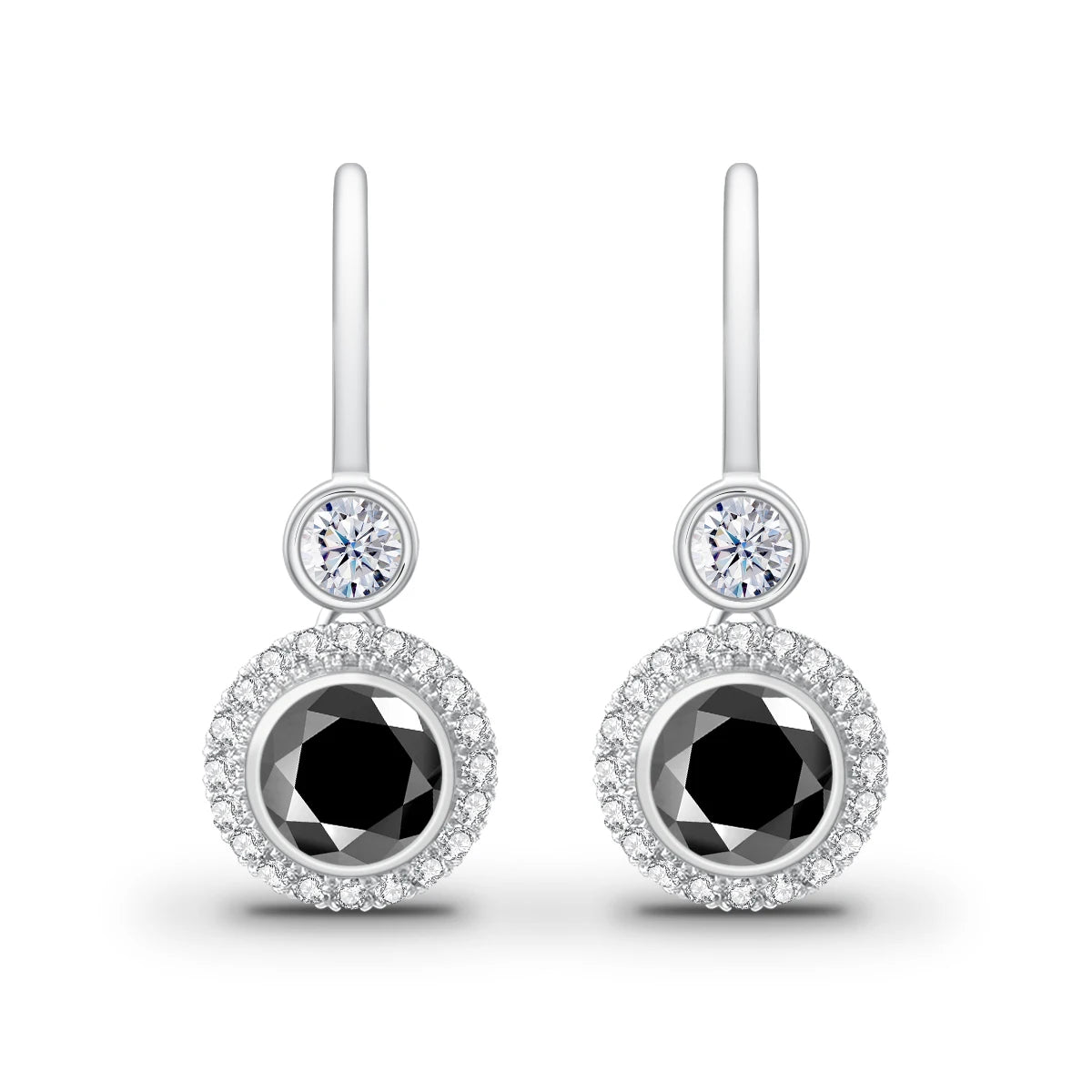 Women's Moissanite Drop Earrings, 2.40ct Total.