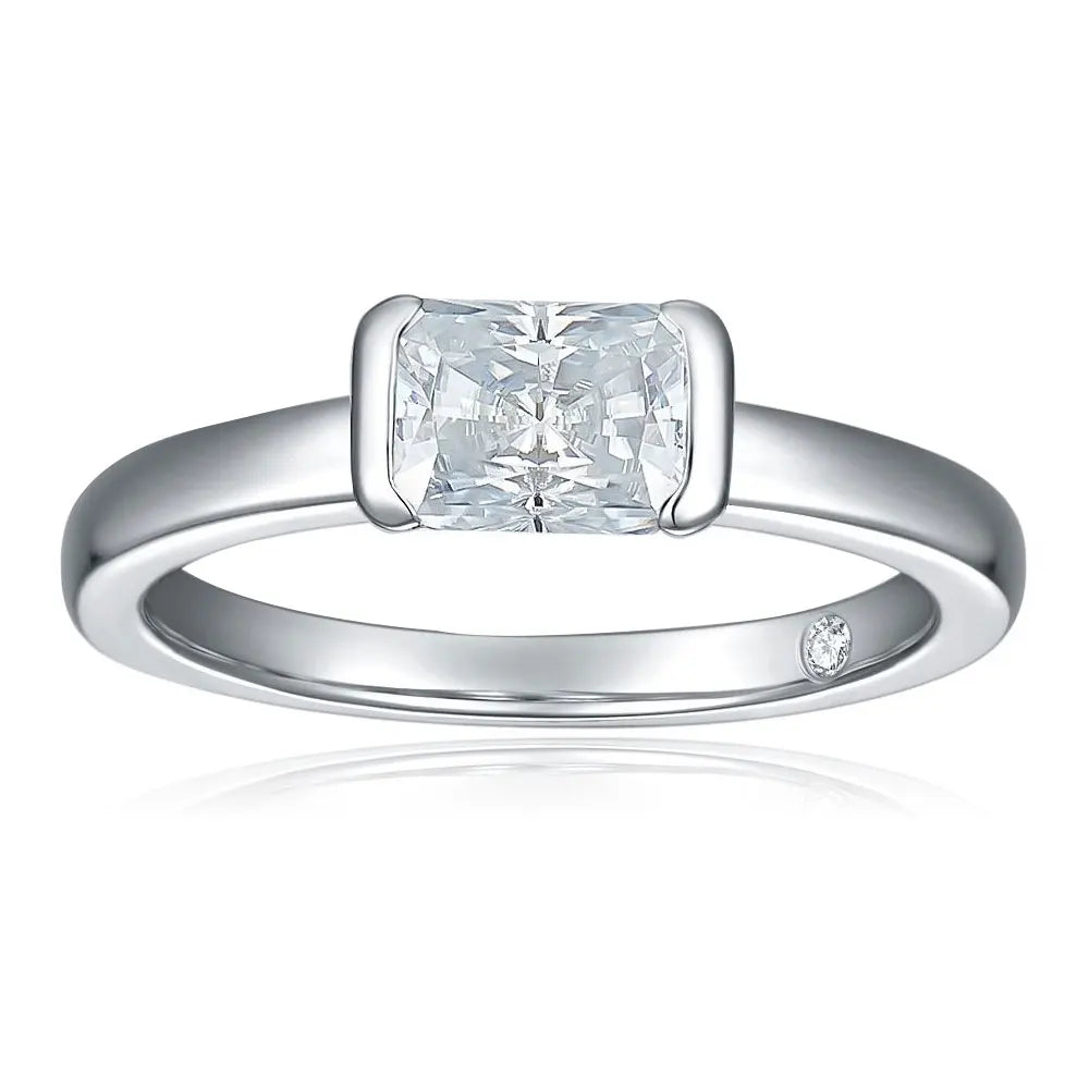 Elegant 1ct Radiant Cut Moissanite Engagement Ring.
