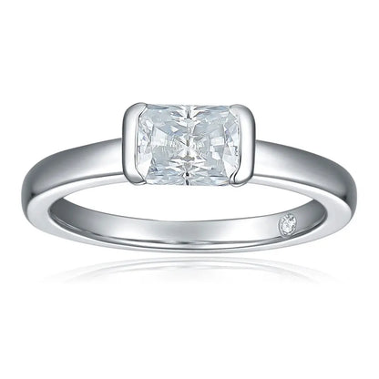 Elegant 1ct Radiant Cut Moissanite Engagement Ring.
