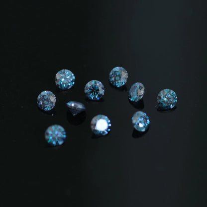 Colored Moissanite. 3mm 10Pcs. Blue, Pink, Yellow, Garnet, Green.