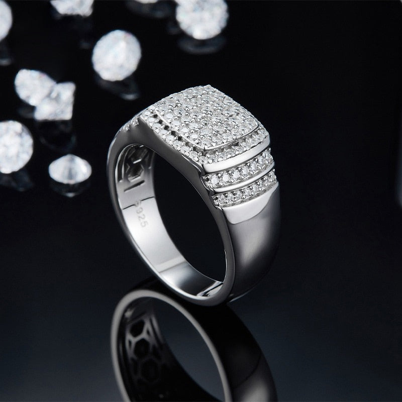 Platinum-Plated Sterling Silver Princess - Zirconia All-Around Band Ring -  Hunza Bazar
