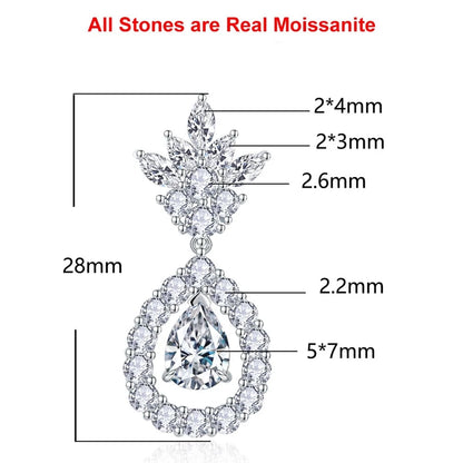 Moissanite Drop Earrings. 3.50 Carat. D VVS1. Genuine Moissanite.