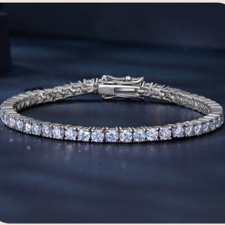 Genuine Moissanite Tennis Bracelets. 4mm D VVS1.