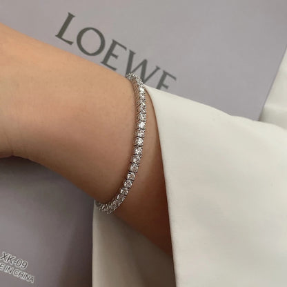 Luxury Moissanite Tennis Bracelets. D VVS1. 18K Yellow or White Gold Plated Silver.