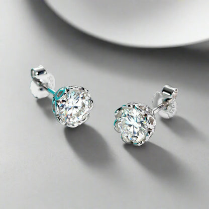 Elegant Moissanite Diamond Earrings - Total  Carat 2.0ct To 6.0ct.