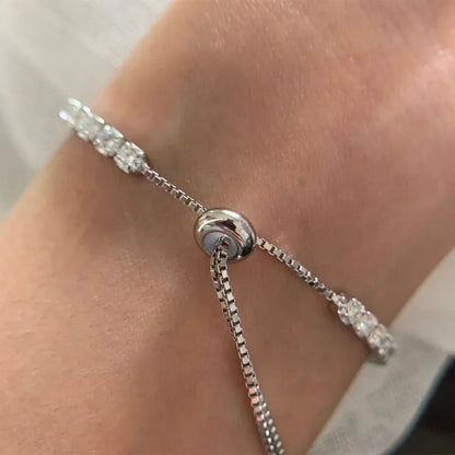 Bracelet de tennis en moissanite, 3 mm - Taille réglable.