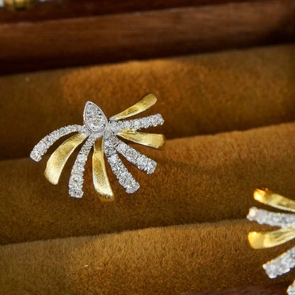 Luxury Diamond Earrings. 0.46 Carat. Natural Diamond Jewelry.