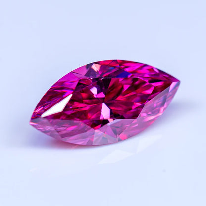 Moissanite Stone. Marquise Cut. Pink Color. 0.10 To 2.0 Carat.