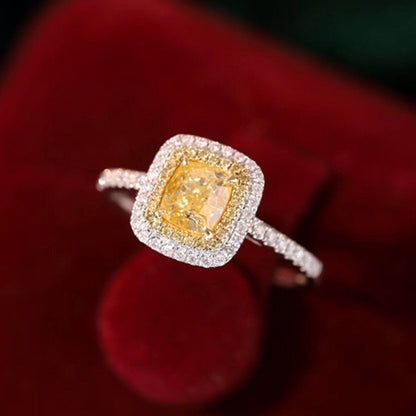 1.0 Carat. Yellow Color, Natural Diamond Engagement Rings.