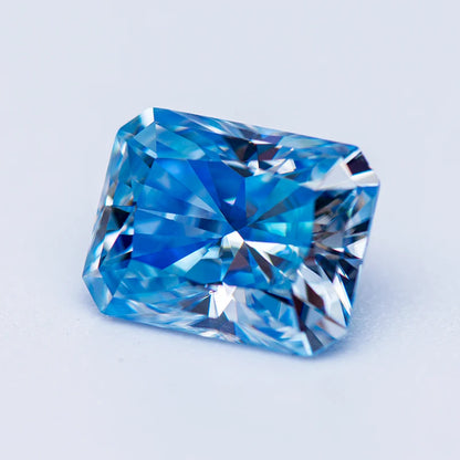 Loose Moissanite. Ice Blue Color. Radiant Cut. 0.50 To 5.0 Carat.