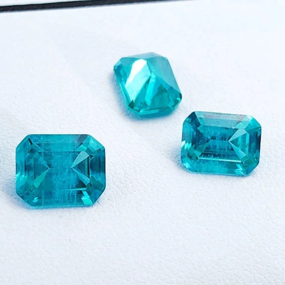 Cushion Shape Lab-Grown Garnet - Paraiba Tourmaline Color.