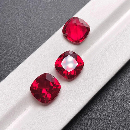 Loose Ruby. Cushion Cut. 1.10 To 5.90 Carat. VVS1. Lab-Grown Ruby.