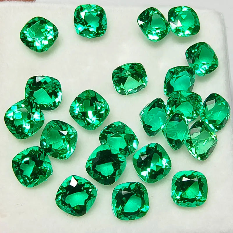 Colombia Emerald. Cushion Shape. Lab-Grown Emerald. 0.20 To 5.50 Carat.