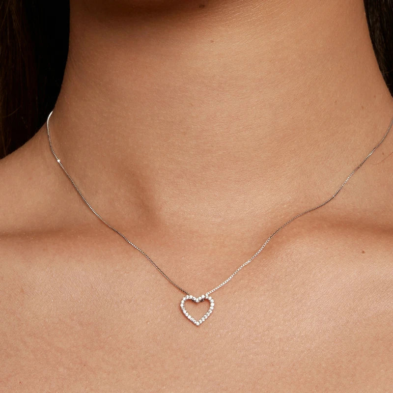 Heart Shape Moissanite Pendant Necklaces.