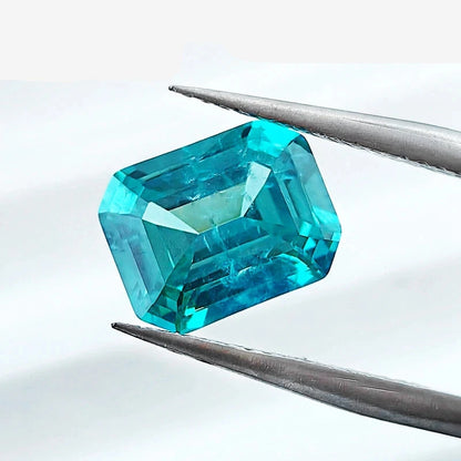 Cushion Shape Lab-Grown Garnet - Paraiba Tourmaline Color.