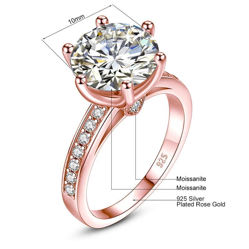 Moissanite Engagement Rings. 4.0 Carat. All Stones Are Moissanite.