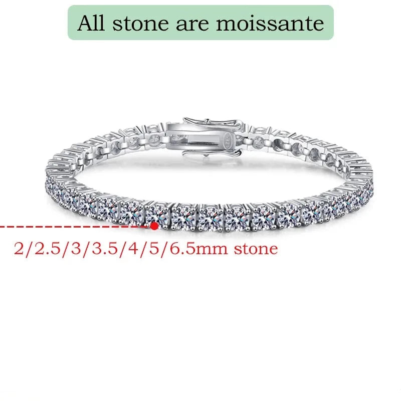 Shop Moissanite Tennis Bracelet. D VVS1. 2mm To 6.5mm Gemstones.