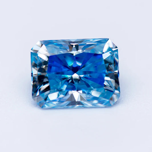 Loose Moissanite. Ice Blue Color. Radiant Cut. 0.50 To 5.0 Carat.