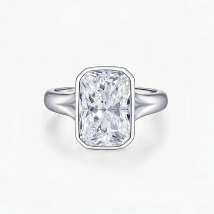 4.50CT D Color Moissanite Rectangle Ring in 925 Sterling Silver