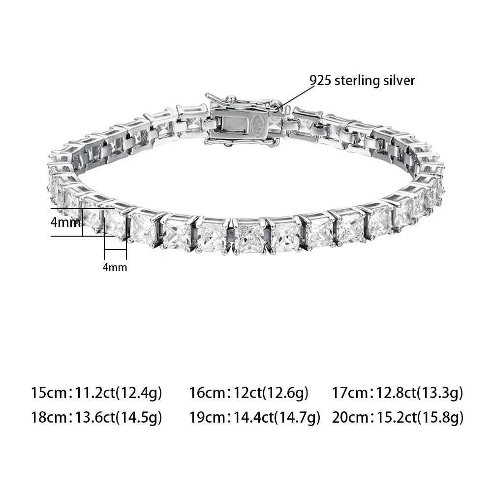 Princess Cut Moissanite Tennis Bracelet | Riviera Style.
