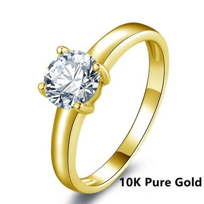 Moissanite Diamond Engagement Gold Rings. 1.0 Carat D VVS1.