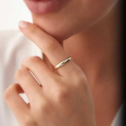 Moissanite Wedding Rings. 18K Gold Plated Silver.