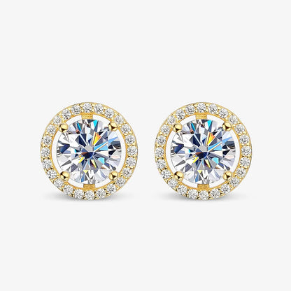 Best Moissanite Stud Earrings. Total 4.0 Carat Genuine Moissanite.