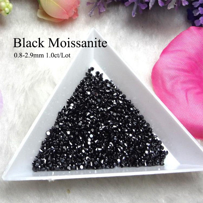 1.0 Carat Small Loose Moissanites Size 0.8mm~3.0mm Black Color