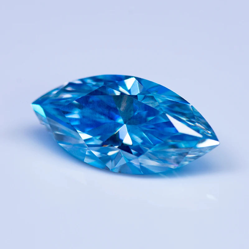 Moissanite Gemstone. Aquamarine Color. Marquise Cut. 0.10 To 2.0 Carat.