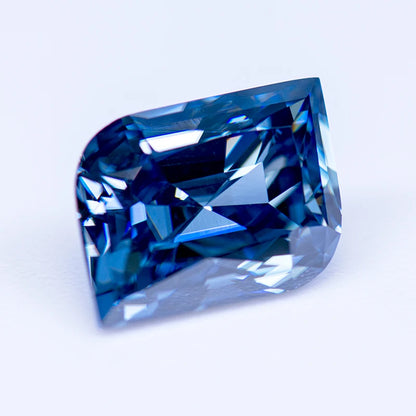 Loose Moissanite Gems. Leaf Cut. Royal Blue Color. 1.0 To 5.0 Carat.