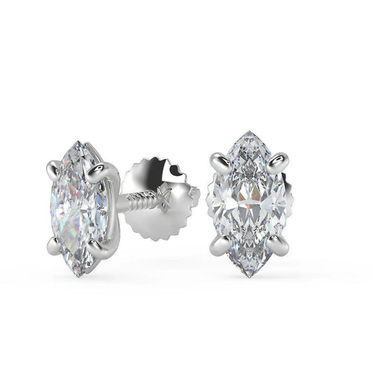 Marquise-Cut Diamond Earrings Lab-Grown Diamond 0.30 To 1.0 Carat.
